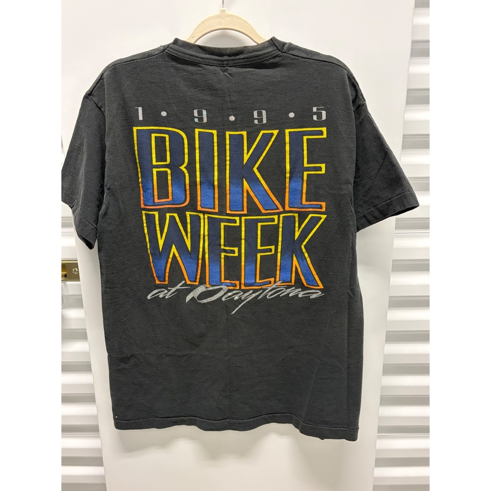 1995 Vintage Fruit of the Loom T-Shirt Mens Large Black Excellent Bike Week‎ - Picture 6 of 7